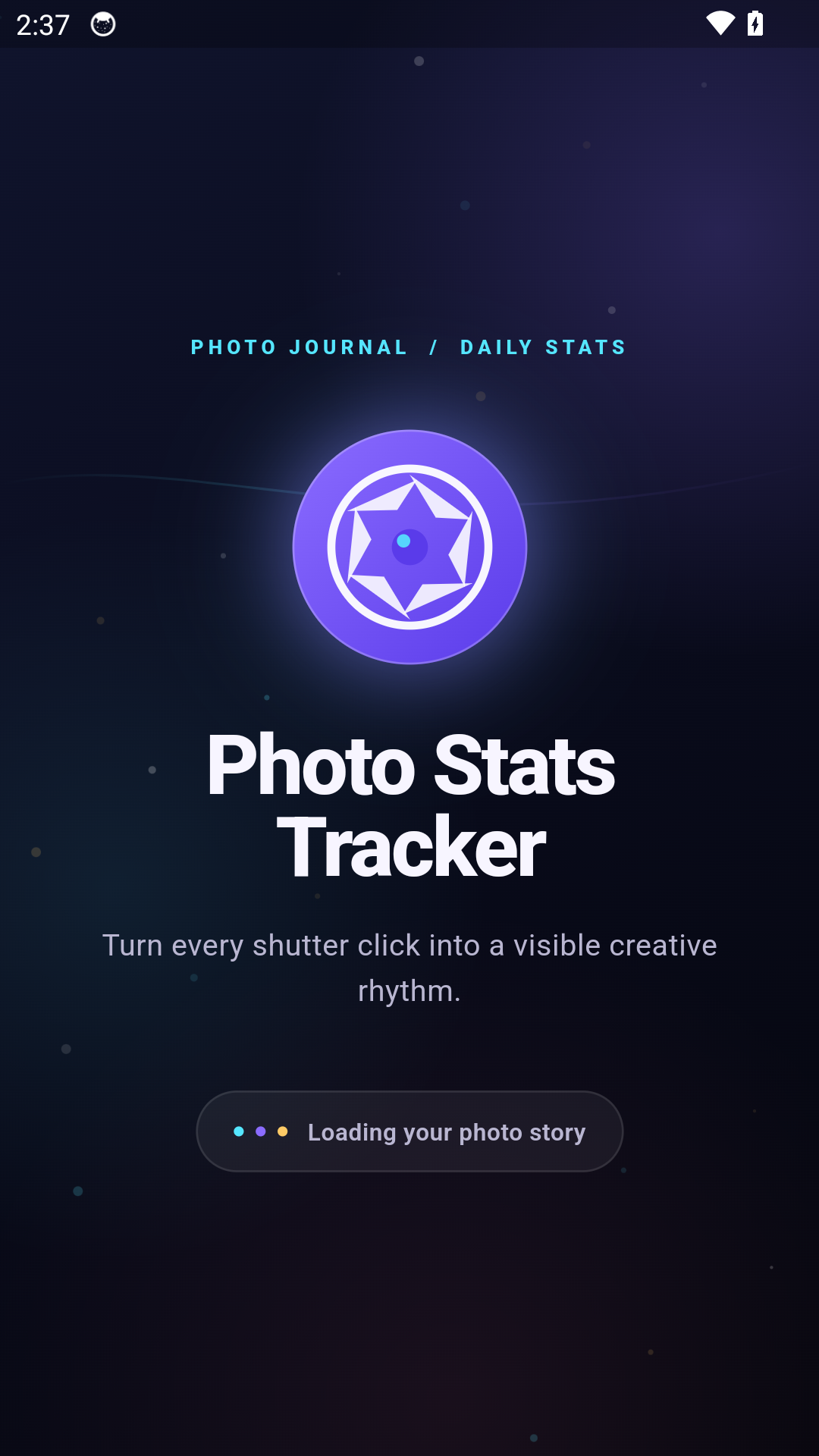 Photo Stats Tracker splash screen